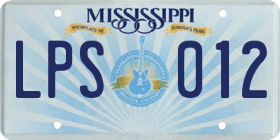 MS license plate LPS012