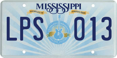 MS license plate LPS013