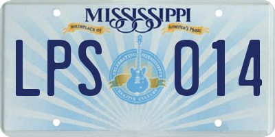 MS license plate LPS014