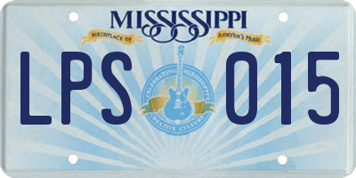 MS license plate LPS015