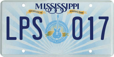 MS license plate LPS017