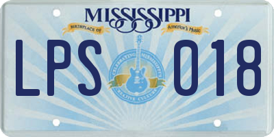 MS license plate LPS018