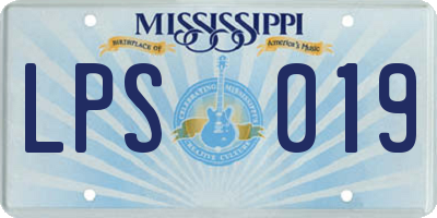 MS license plate LPS019