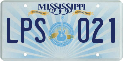 MS license plate LPS021