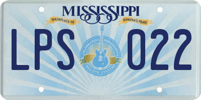 MS license plate LPS022