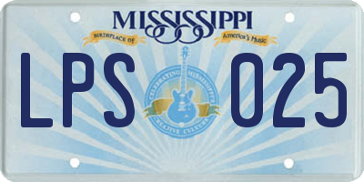 MS license plate LPS025