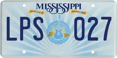 MS license plate LPS027