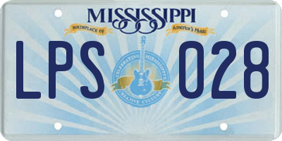 MS license plate LPS028