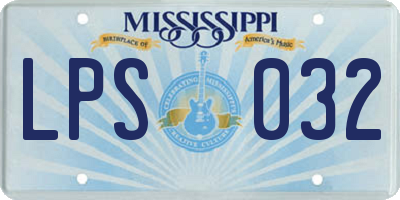 MS license plate LPS032