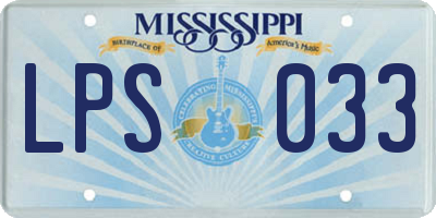 MS license plate LPS033