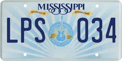 MS license plate LPS034
