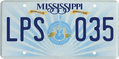MS license plate LPS035