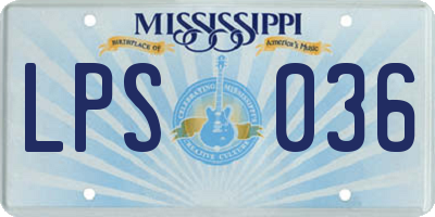 MS license plate LPS036
