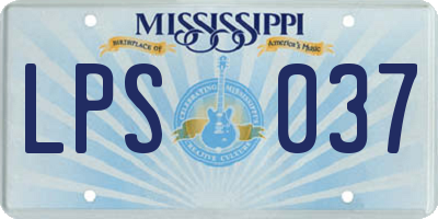 MS license plate LPS037