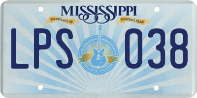 MS license plate LPS038