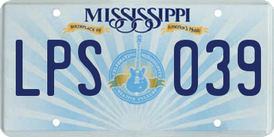 MS license plate LPS039