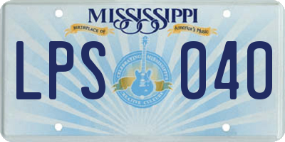 MS license plate LPS040