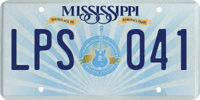 MS license plate LPS041