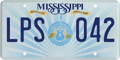 MS license plate LPS042