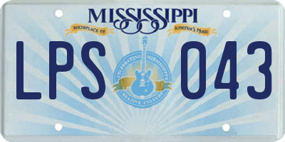 MS license plate LPS043