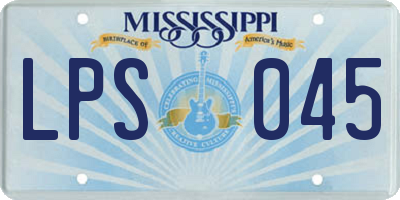 MS license plate LPS045