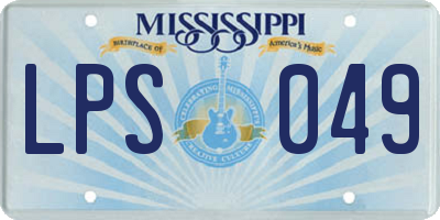 MS license plate LPS049