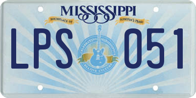 MS license plate LPS051