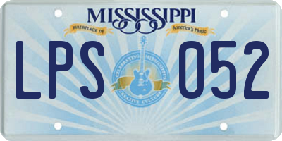 MS license plate LPS052