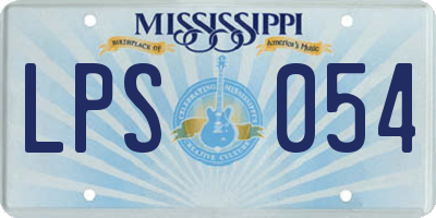 MS license plate LPS054