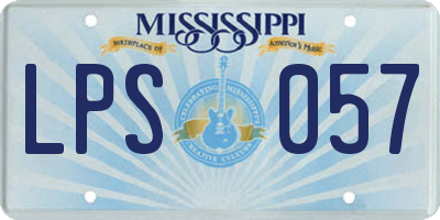 MS license plate LPS057