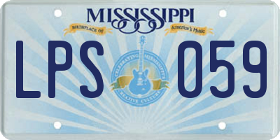 MS license plate LPS059