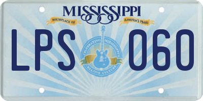 MS license plate LPS060