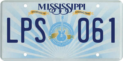 MS license plate LPS061
