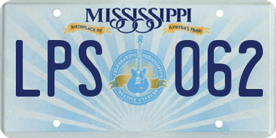 MS license plate LPS062