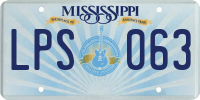 MS license plate LPS063