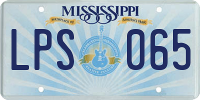 MS license plate LPS065