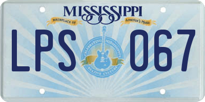 MS license plate LPS067