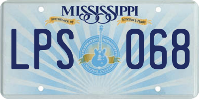 MS license plate LPS068