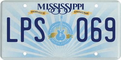 MS license plate LPS069