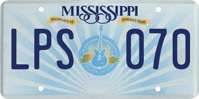 MS license plate LPS070