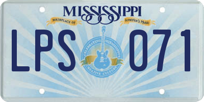 MS license plate LPS071