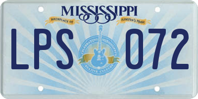 MS license plate LPS072