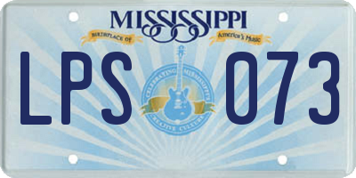 MS license plate LPS073