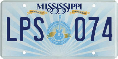 MS license plate LPS074