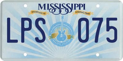MS license plate LPS075