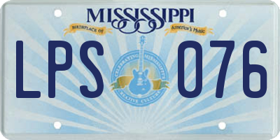MS license plate LPS076