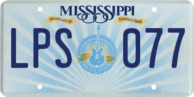 MS license plate LPS077