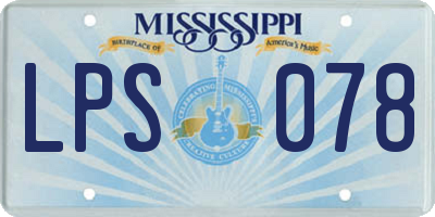 MS license plate LPS078
