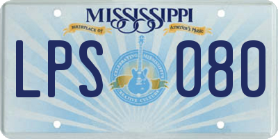 MS license plate LPS080
