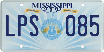 MS license plate LPS085